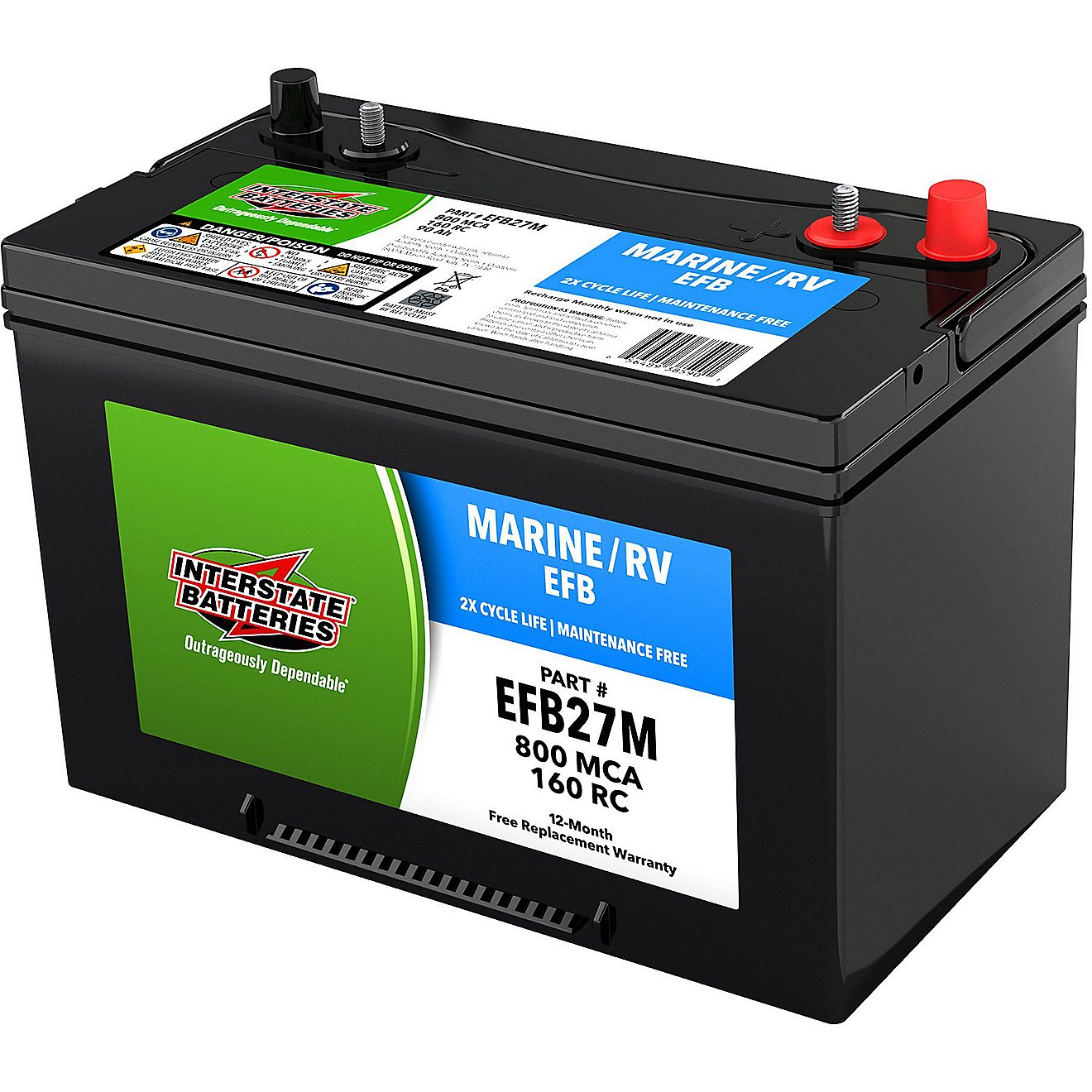 Interstate Batteries Group 27M Deep Cycle EFB Battery                                                                            - view number 3