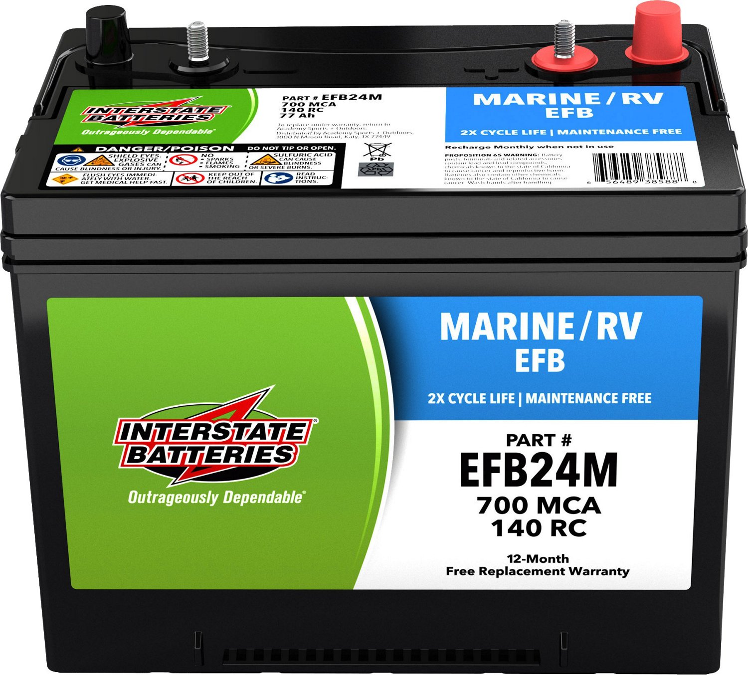 Interstate Batteries Deep Cycle Group 24 EFB Battery Academy