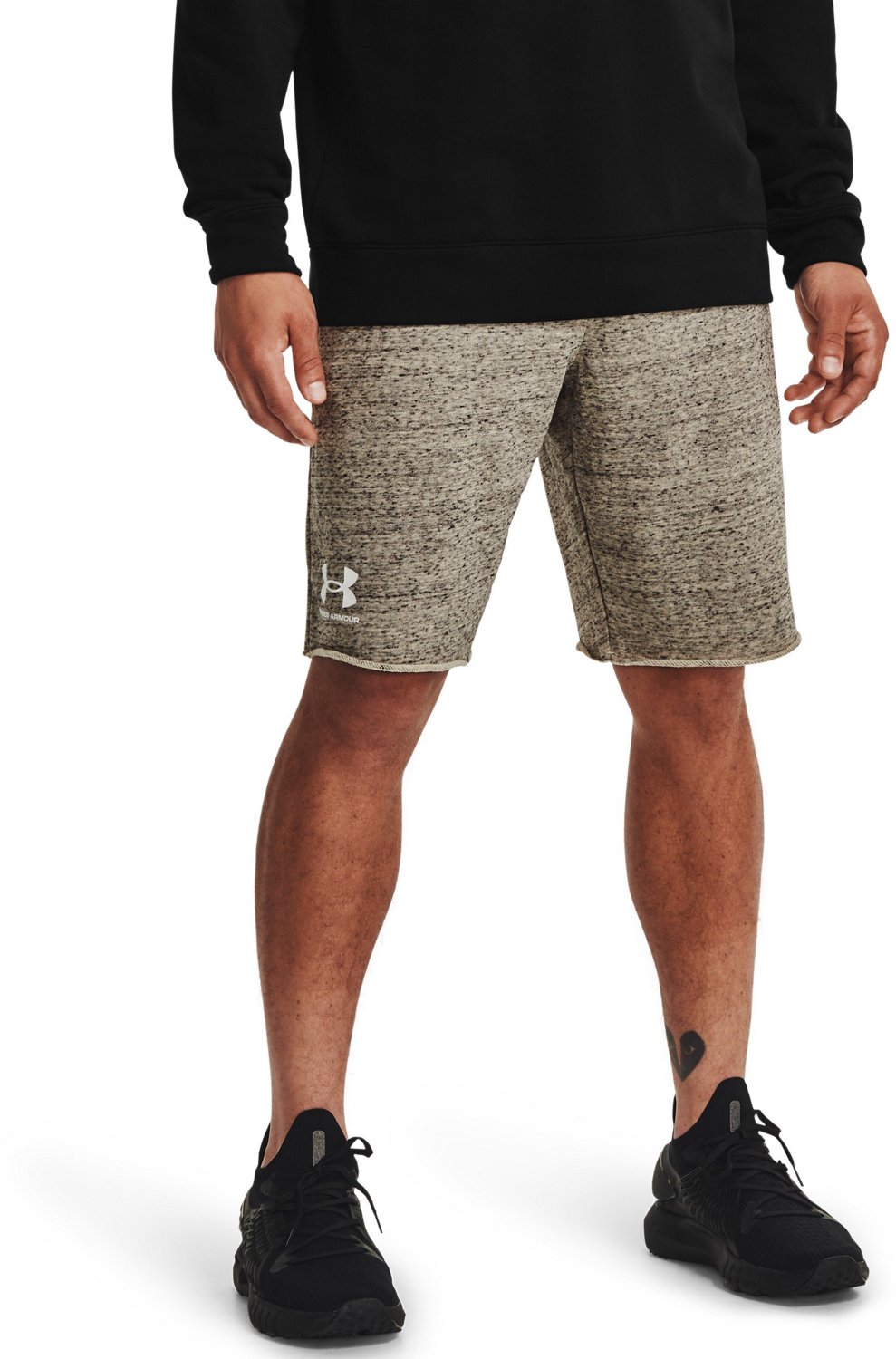 Under Armour Mens Rival Terry Shorts, (176) Fresh Clay / / Onyx White,  Small at  Men's Clothing store