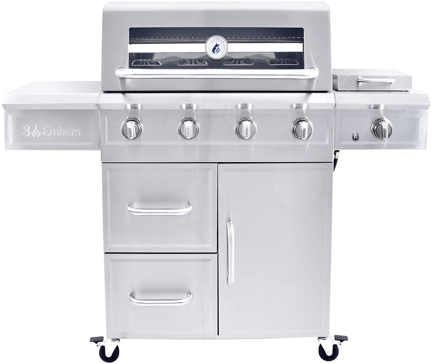 3 Embers 4-Burner Dual-Fuel Propane Gas Grill with Radiant Embers ...