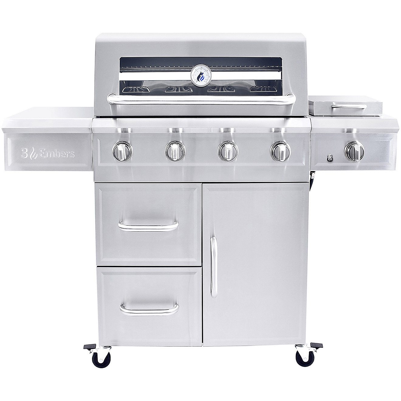 3 Embers 4-Burner Dual-Fuel Propane Gas Grill with Radiant Embers Cooking System                                                 - view number 1