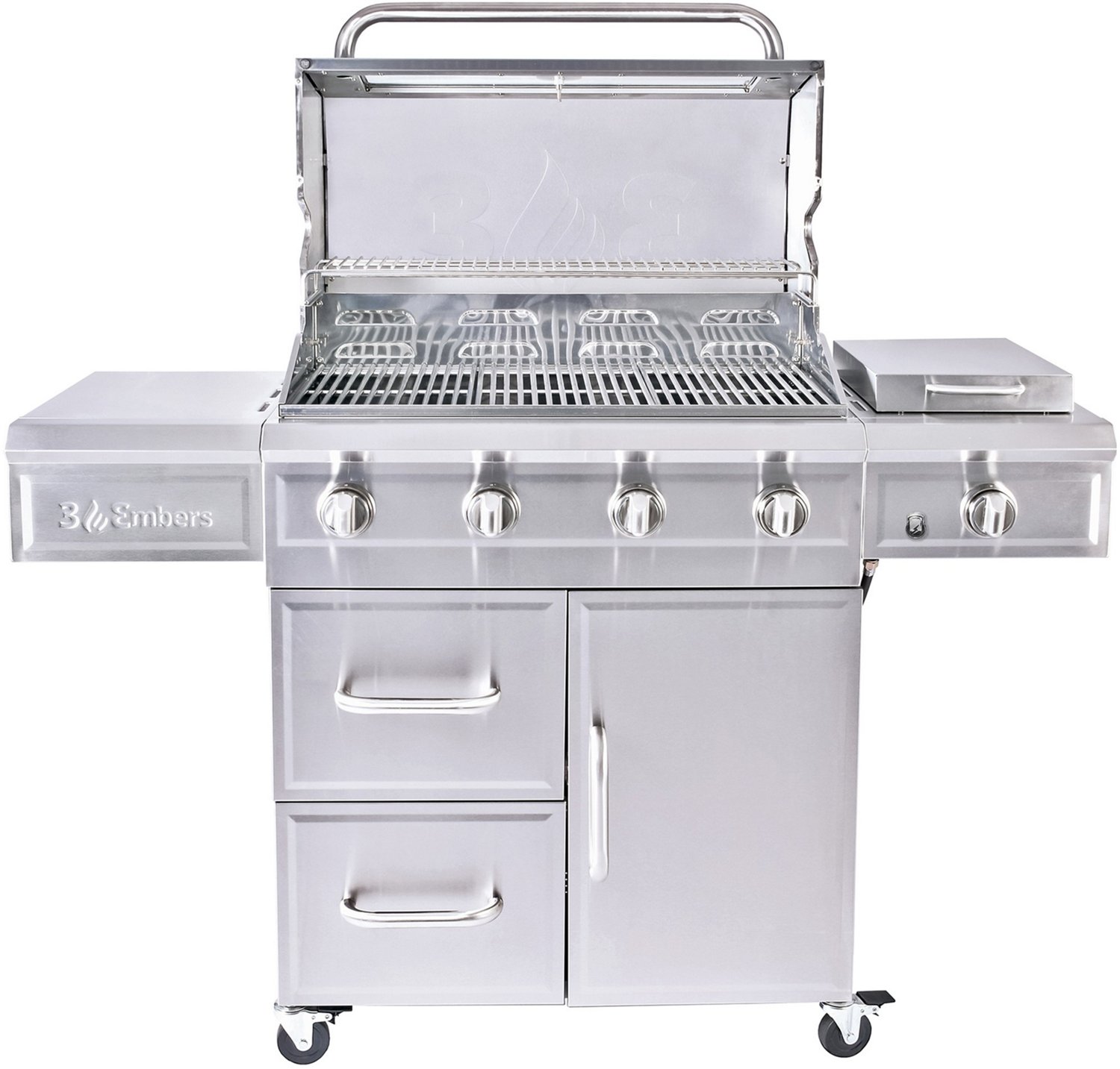 3 Embers 4Burner DualFuel Propane Gas Grill with Radiant Embers