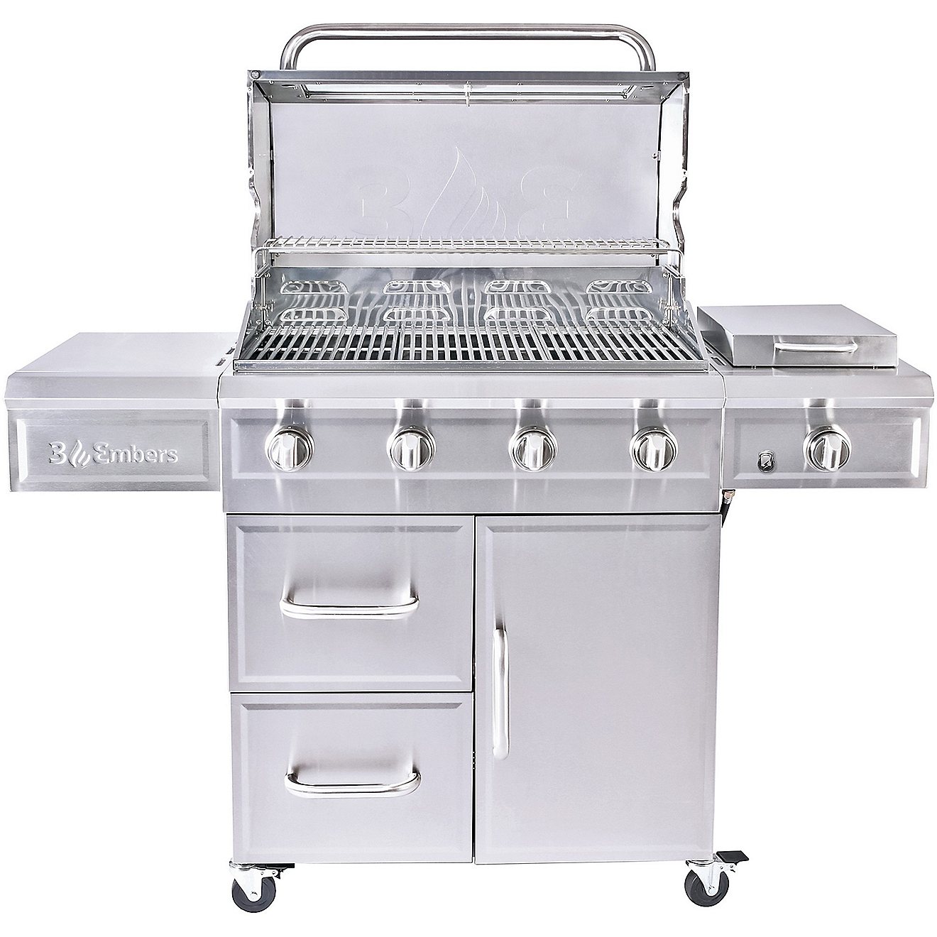 3 Embers 4-Burner Dual-Fuel Propane Gas Grill with Radiant Embers Cooking System                                                 - view number 3