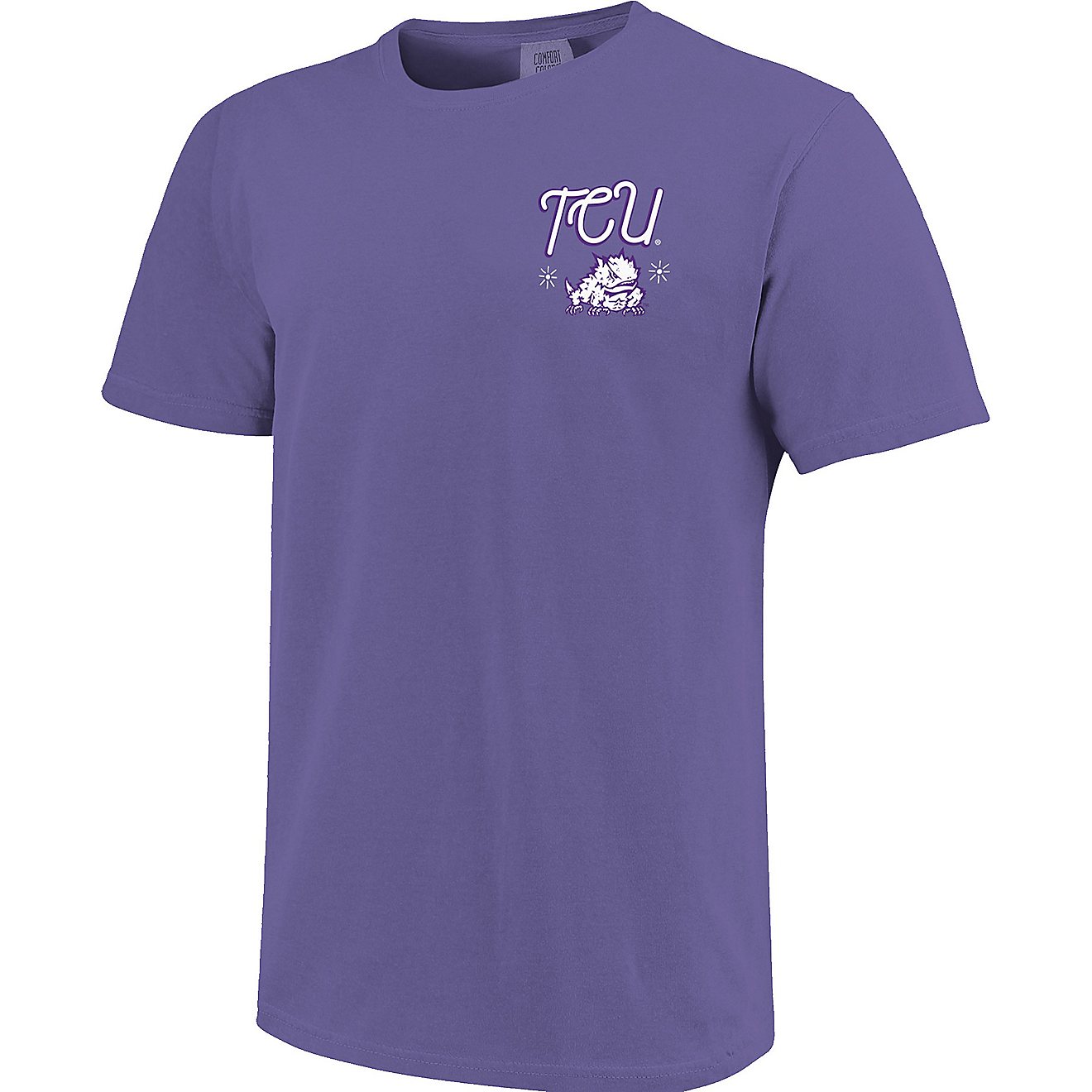 Image One Women's Texas Christian University Comfort Color State Doodles T-shirt                                                 - view number 2