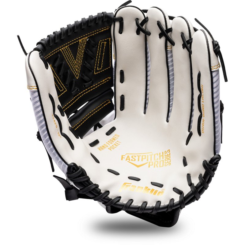 Franklin Pro Series Fast-Pitch Softball Fielding Glove White/Gold - Sball/Bball Glove And Mitt at Academy Sports