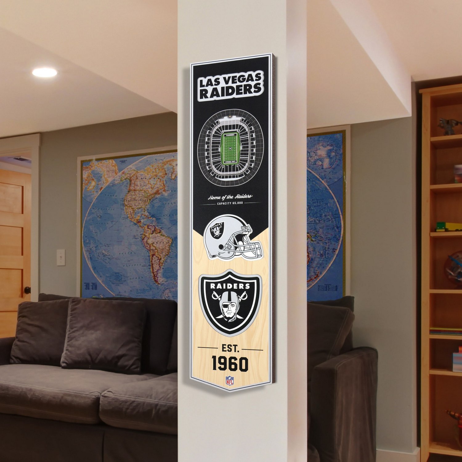 YouTheFan Oakland Raiders 8 x 32 in 3-D Stadium Banner                                                                           - view number 7