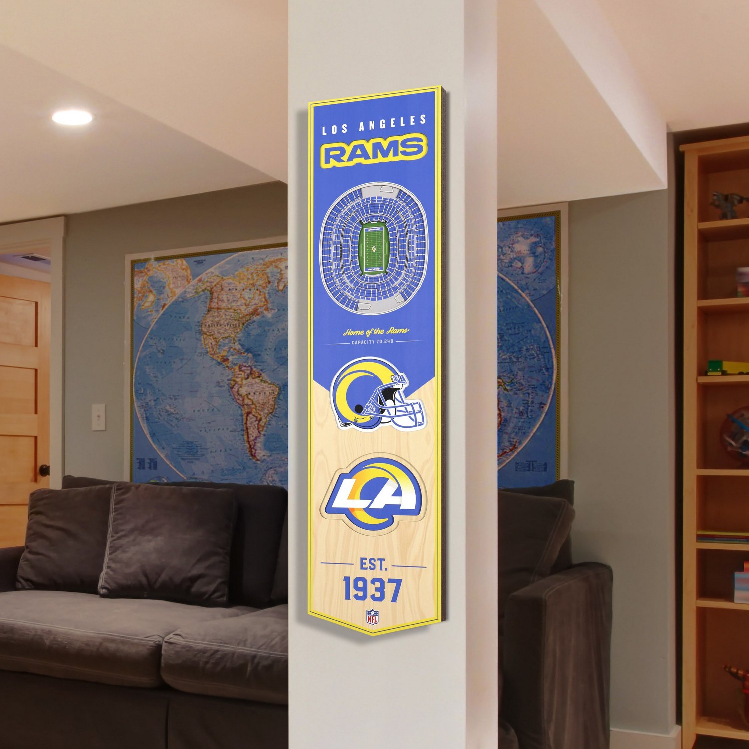 YouTheFan Los Angeles Rams 8 x 32 in 3-D Stadium Banner                                                                          - view number 7