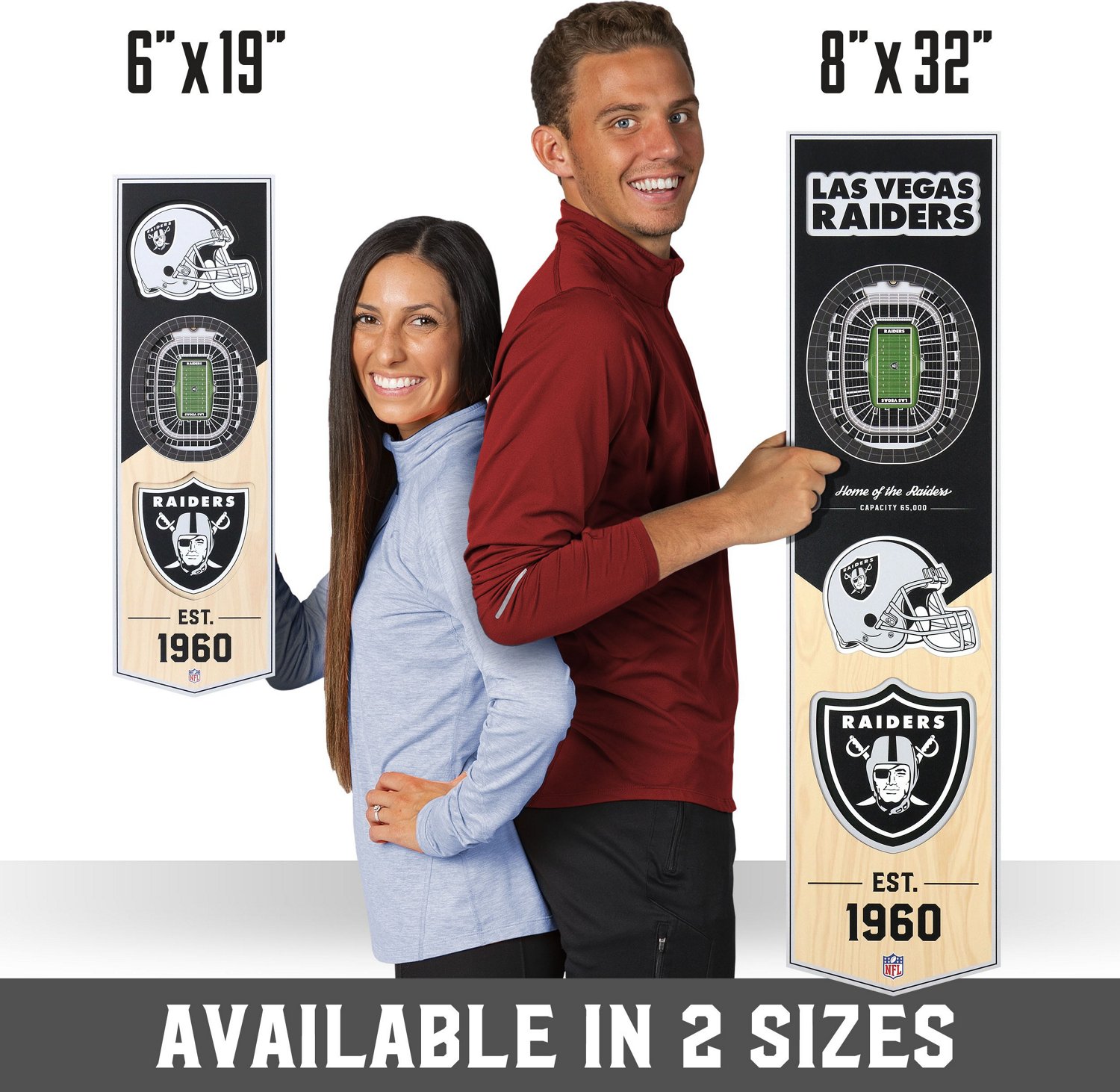 YouTheFan Oakland Raiders 8 x 32 in 3-D Stadium Banner                                                                           - view number 6