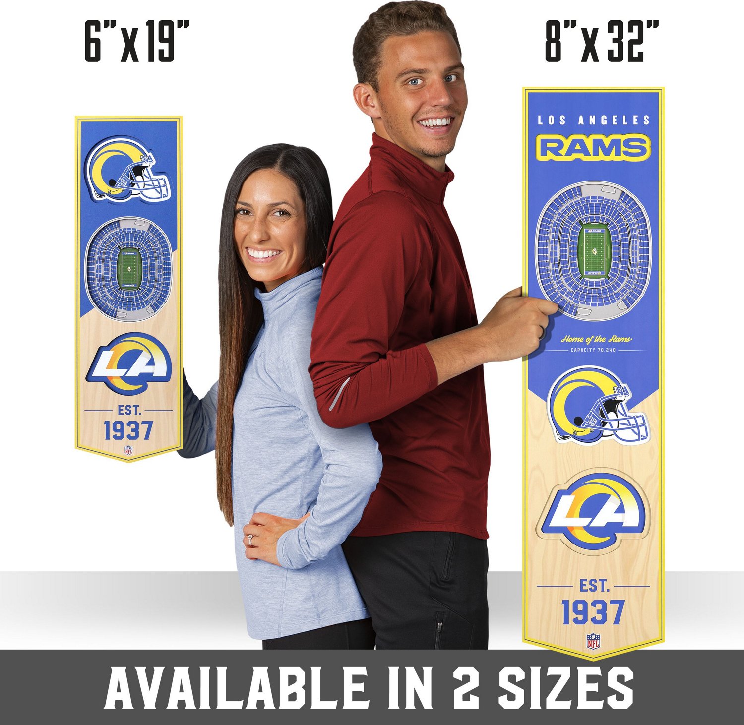 YouTheFan Los Angeles Rams 8 x 32 in 3-D Stadium Banner                                                                          - view number 6