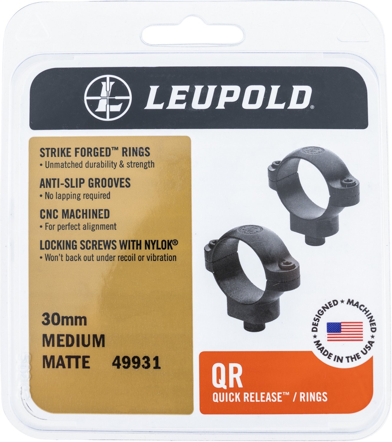 Leupold 49933 Quick Release 30 mm Diameter Scope Ring Set - view number 1