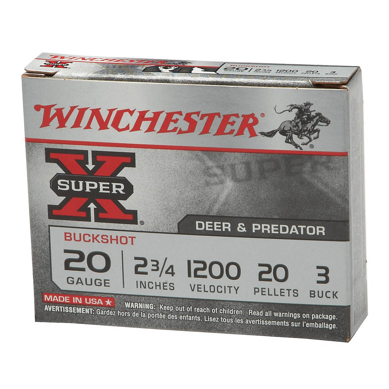 Winchester Super-X 20 Gauge Buckshot Load Shotshells                                                                             - view number 1