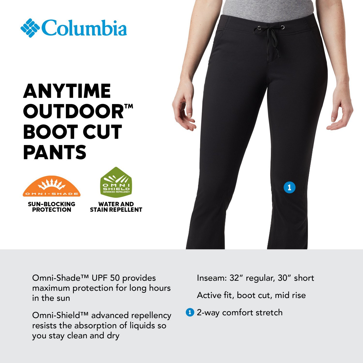 Columbia Anytime Outdoor Full Leg Pants for Ladies