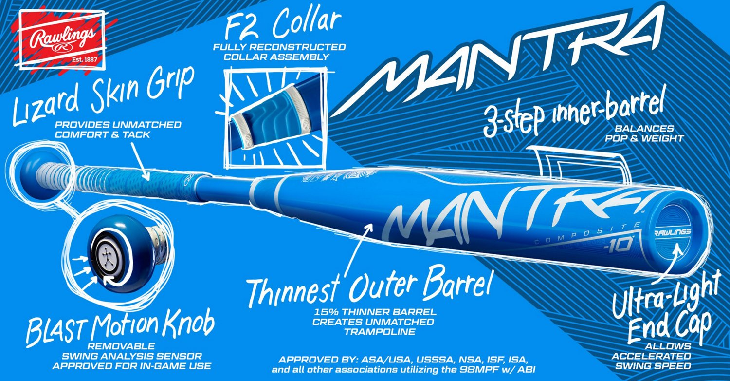 Rawlings Mantra 2021 Fast-Pitch Composite Softball Bat (-9)                                                                      - view number 5