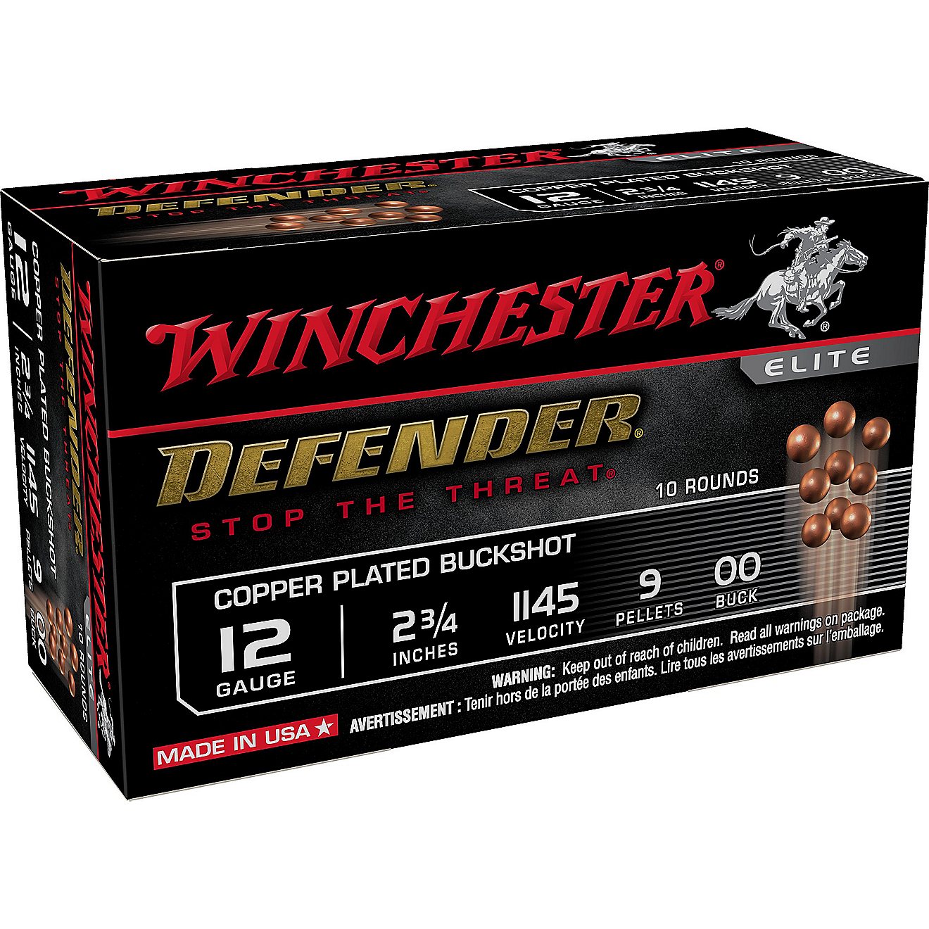 Winchester Defender 12 Gauge 00 Buck Shotshells - 10 Rounds                                                                      - view number 1