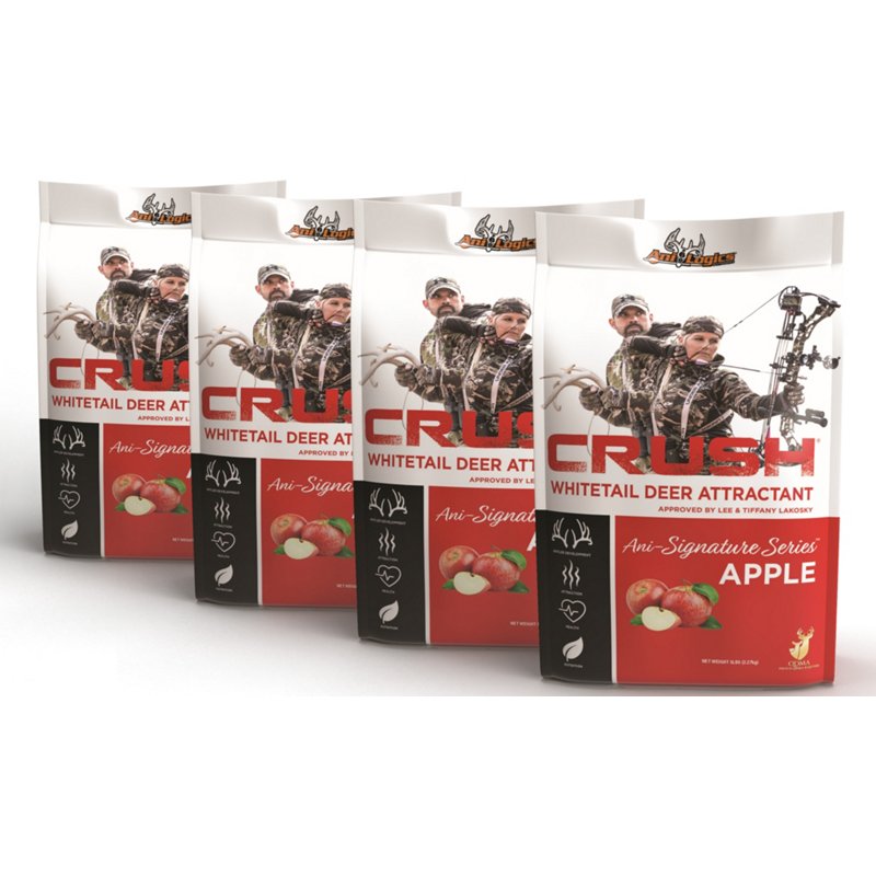 Ani-Logics Crush Ani-Signature Series Apple Granular 5 lb Whitetail Deer Attractant 4-Pack - Game Feed And Supplmnts at Academy Sports