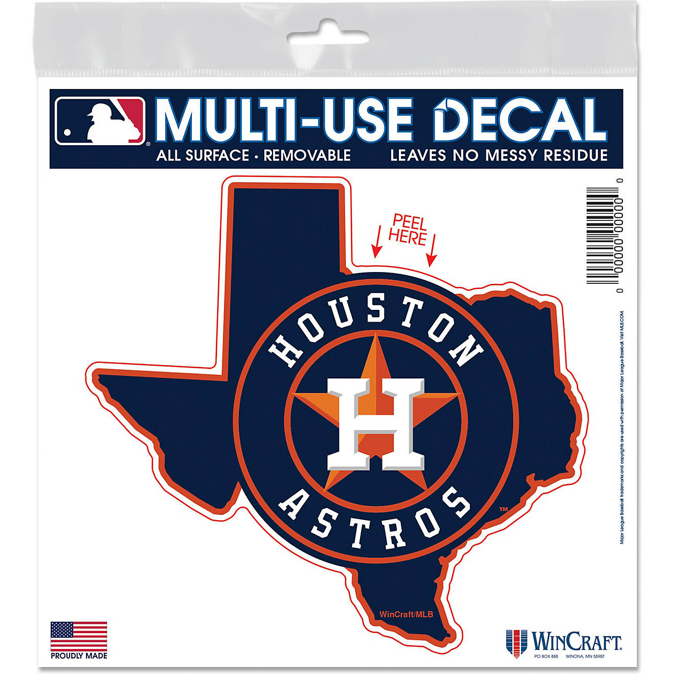 WinCraft Houston Astros 6 in x 6 in State Decal                                                                                  - view number 1