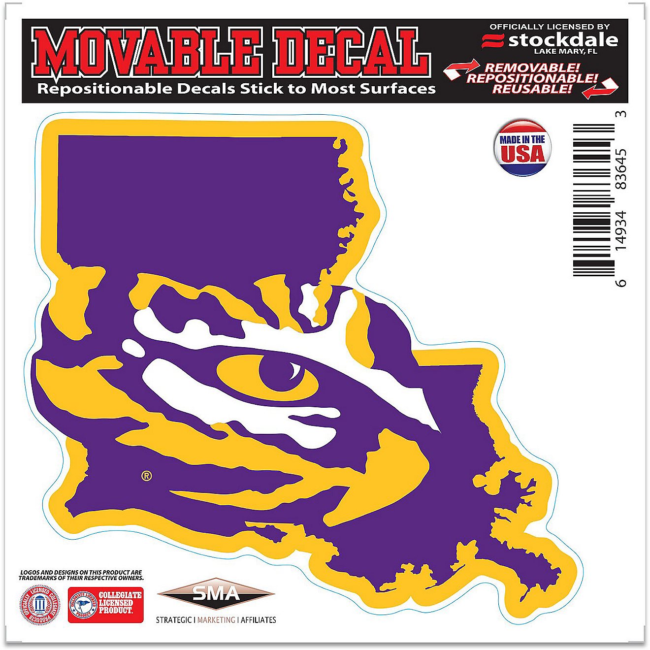 WinCraft Louisiana State University 6 in x 6 in State Decal                                                                      - view number 1
