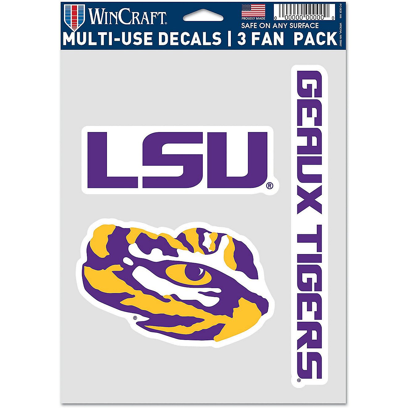 WinCraft Louisiana State University Fan Decals 3-Pack                                                                            - view number 1