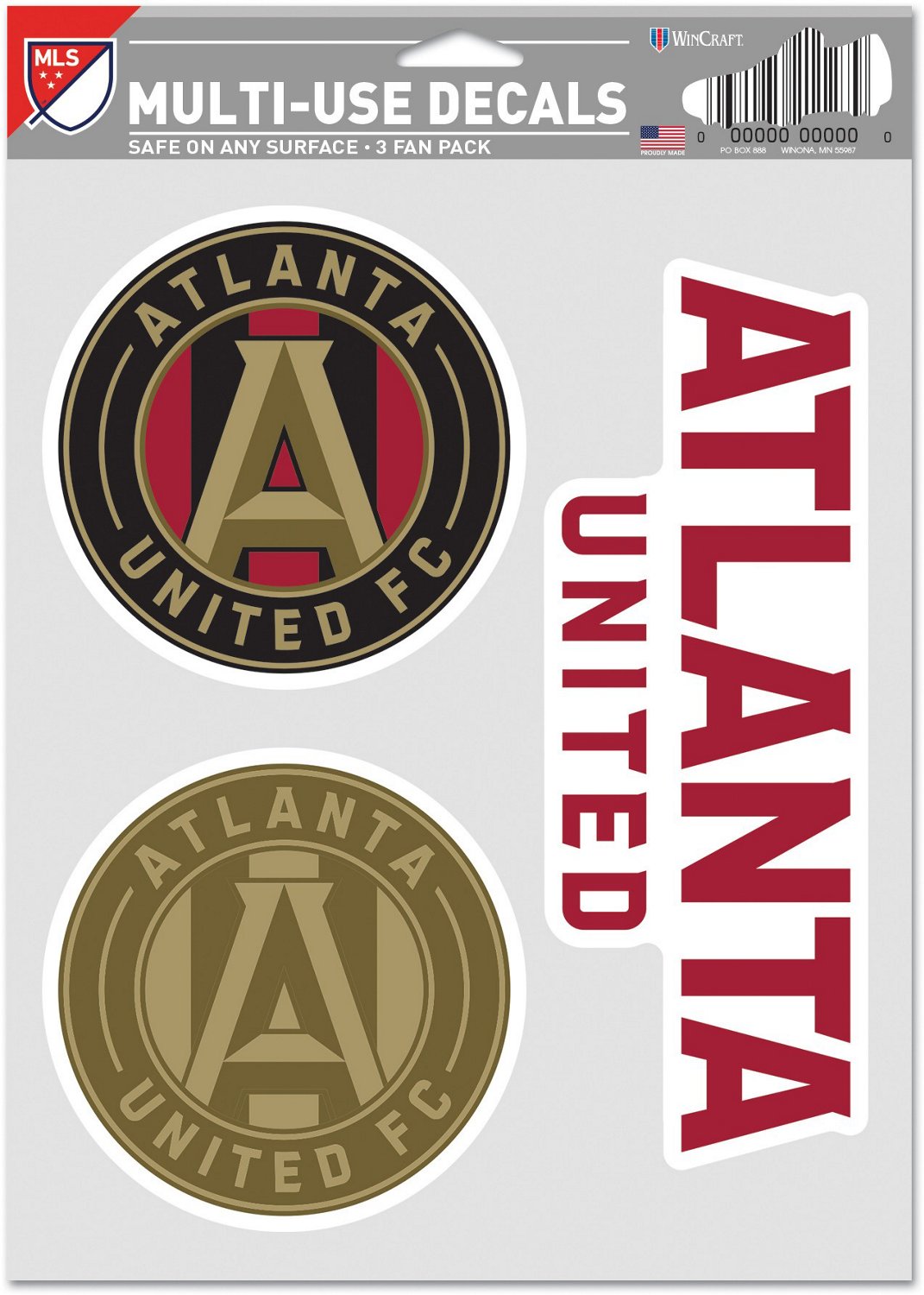 WinCraft Atlanta United FC Fan Decals 3-Pack                                                                                     - view number 1