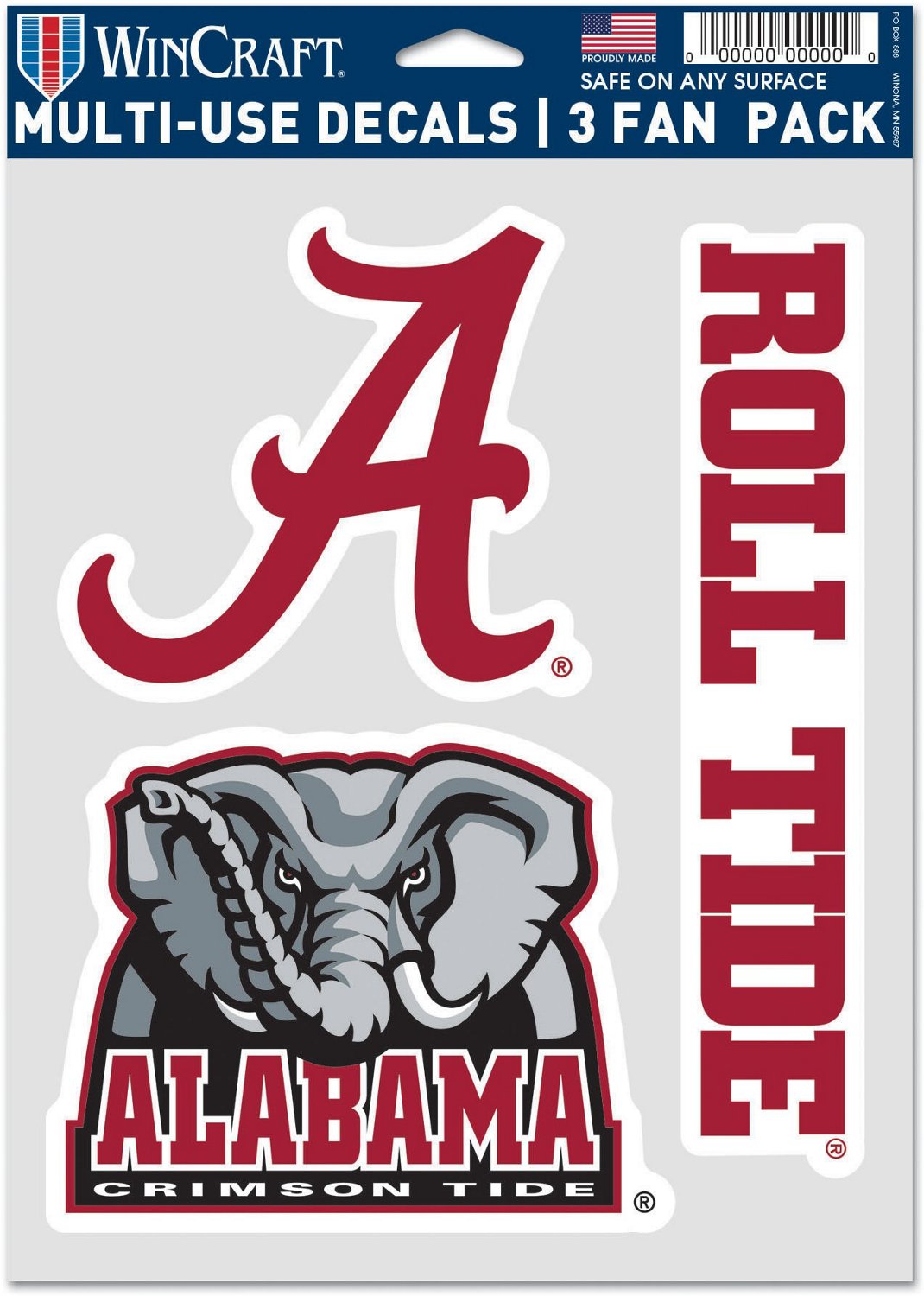 WinCraft University of Alabama Fan Decals 3-Pack | Academy