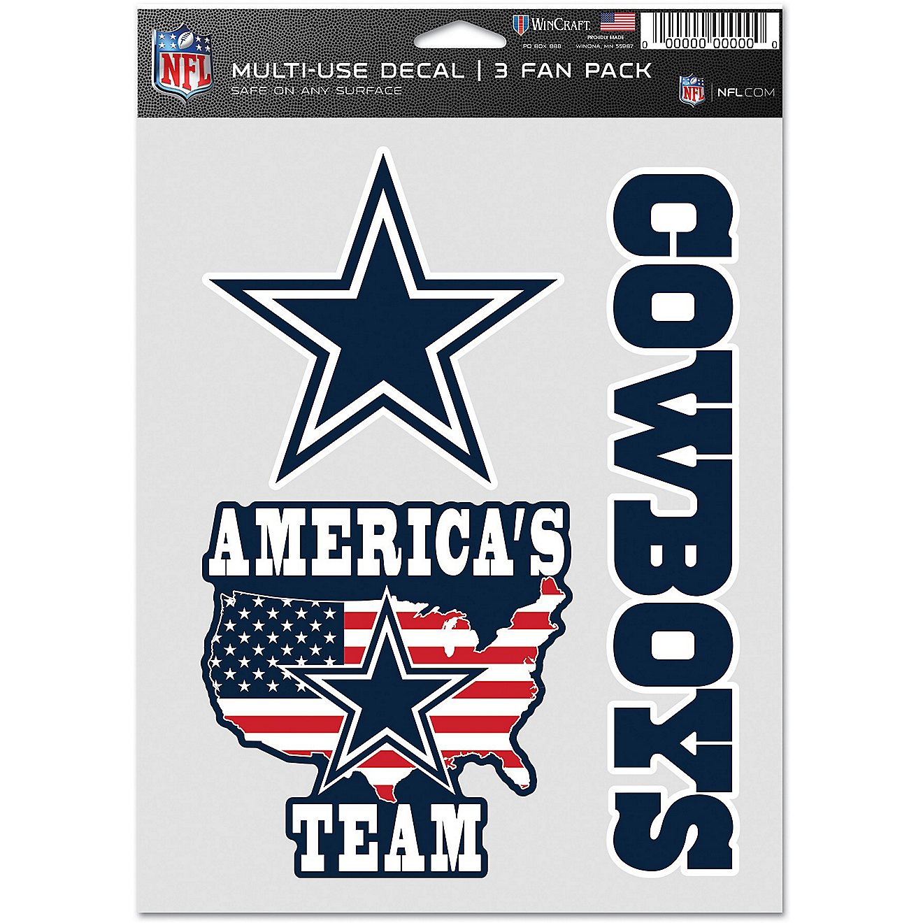 WinCraft Dallas Cowboys Fan Decals 3-Pack                                                                                        - view number 1