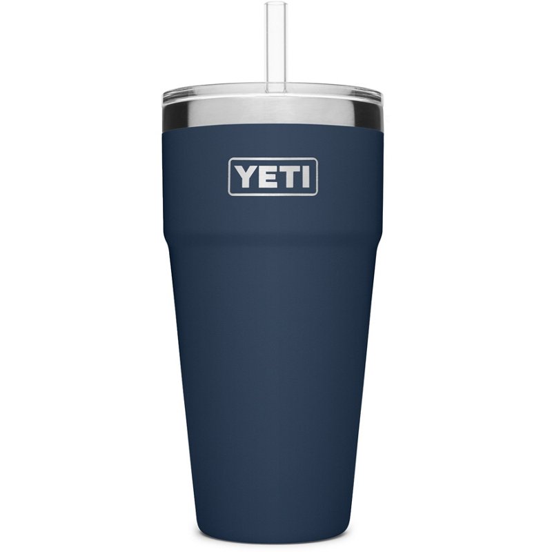 YETI Rambler 26 oz Stackable Cup with Straw Lid Navy Blue - Thermos/Cups &koozies at Academy Sports