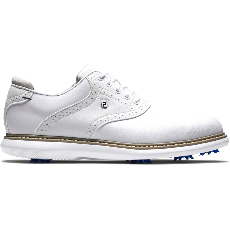 FootJoy Men's Traditions Spiked Golf Shoes White/Gray, 10 - Mens Golf Shoes at Academy Sports product image