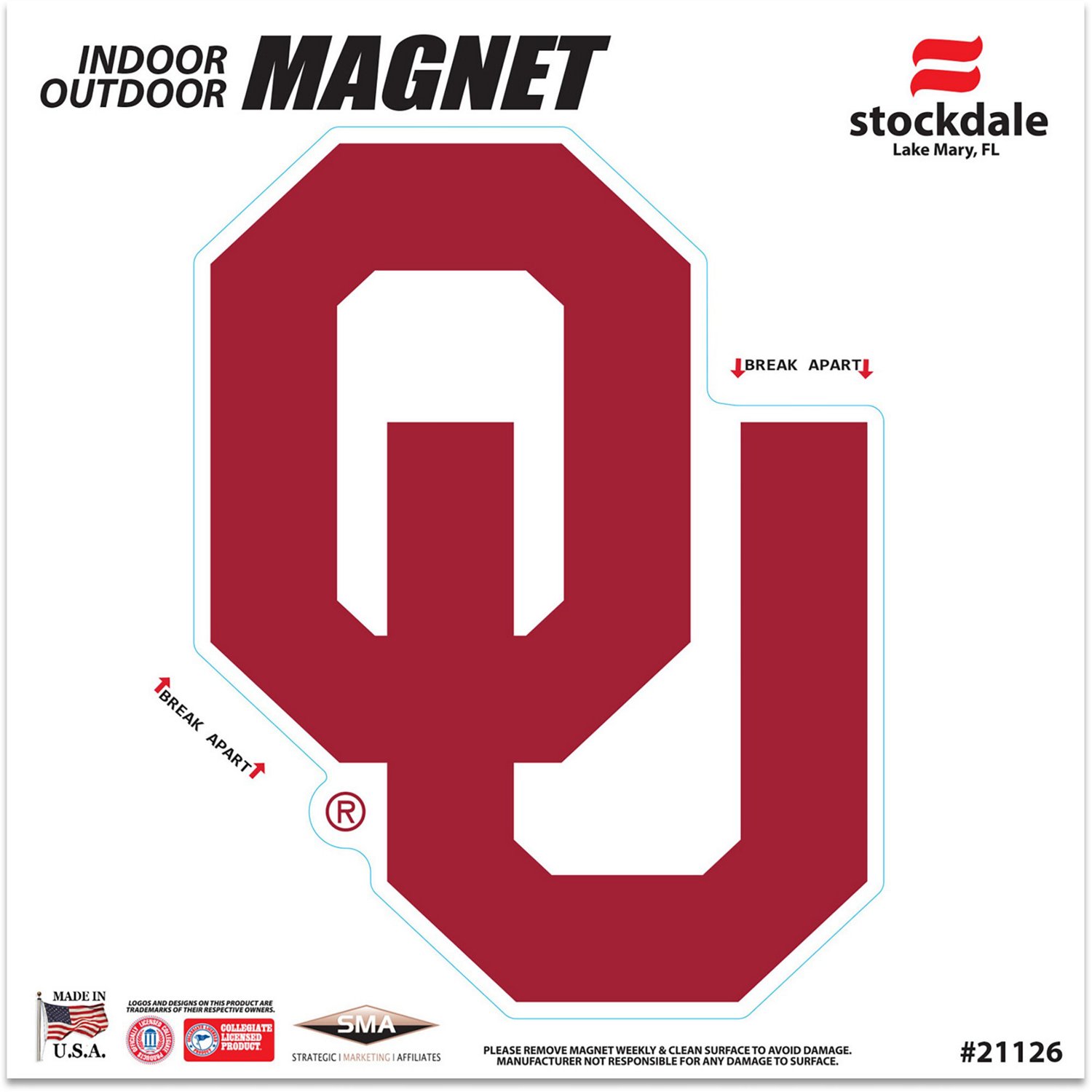 WinCraft University of Oklahoma 6x6 Magnet Decal                                                                                 - view number 1