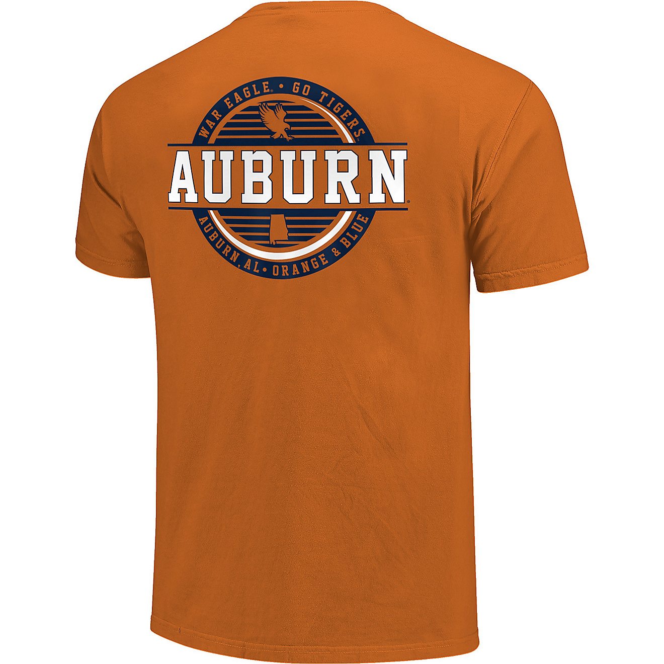 Image One Men's Auburn University Comfort Color Striped Stamp Short Sleeve T-shirt                                               - view number 1