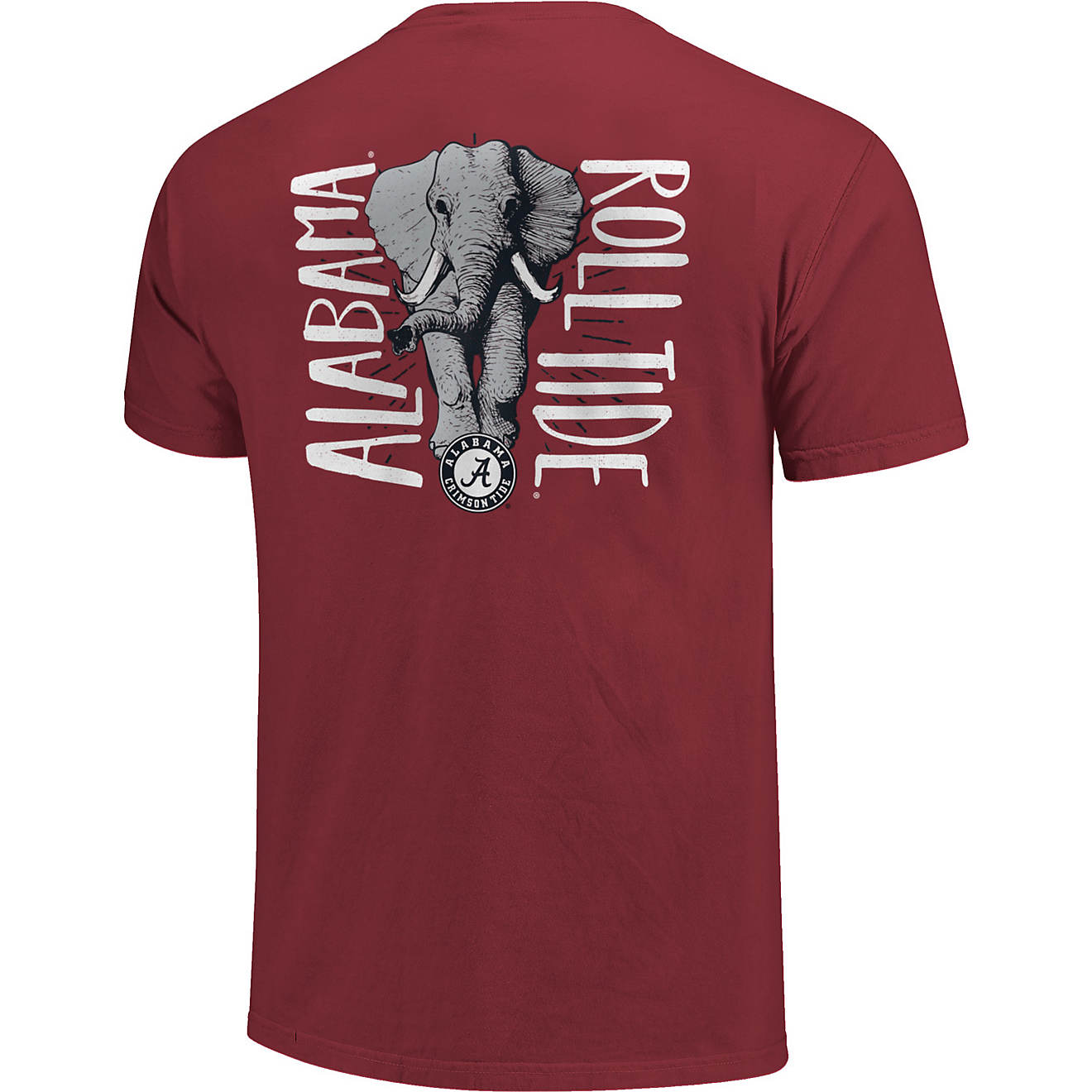 Image One Men's University of Alabama Comfort Color Type Lined Mascot Short Sleeve T-shirt                                       - view number 1