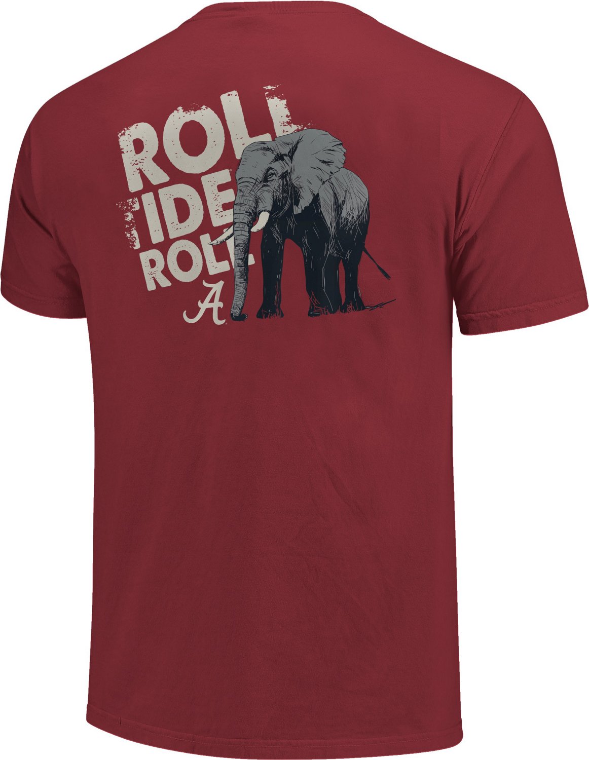 Image One Men's University of Alabama Comfort Color Slant Type Mascot Short Sleeve Tshirt Academy