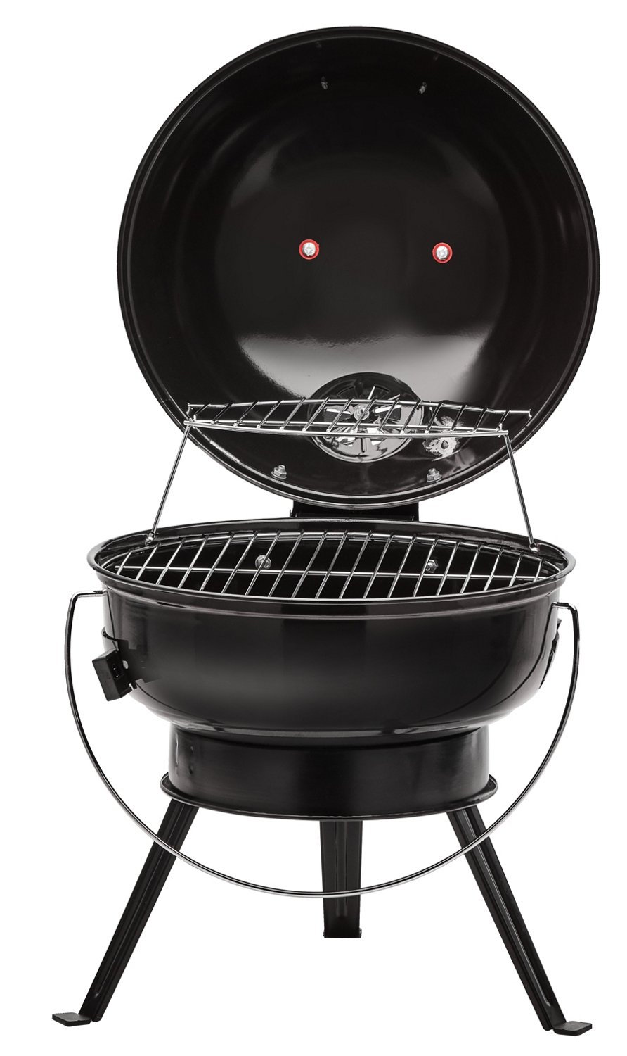 Kitchen Academy 22 inch Kettle Enamel Charcoal Patio Grill with Built-in Thermometer, Size: Metal - Assembly Required