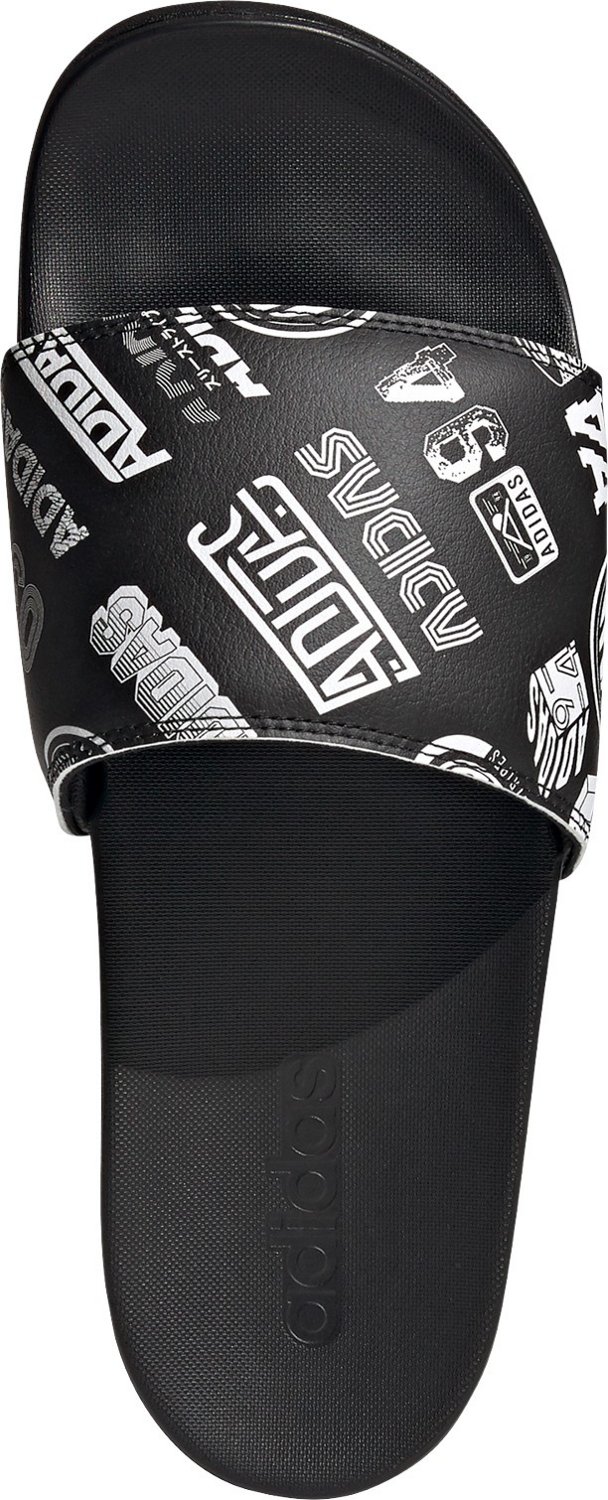 adidas Men's Adilette Comfort Print Sport Slides Academy