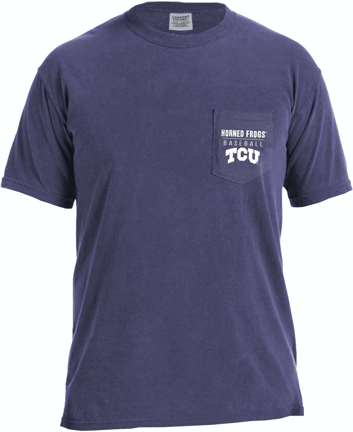 Image One Men's Texas Christian University Comfort Color Baseball Frame Short Sleeve T-shirt - view number 2