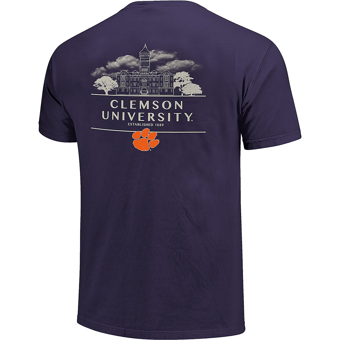 Image One Men's Clemson University Comfort Color Campus Drawing Short Sleeve T-shirt                                             - view number 1