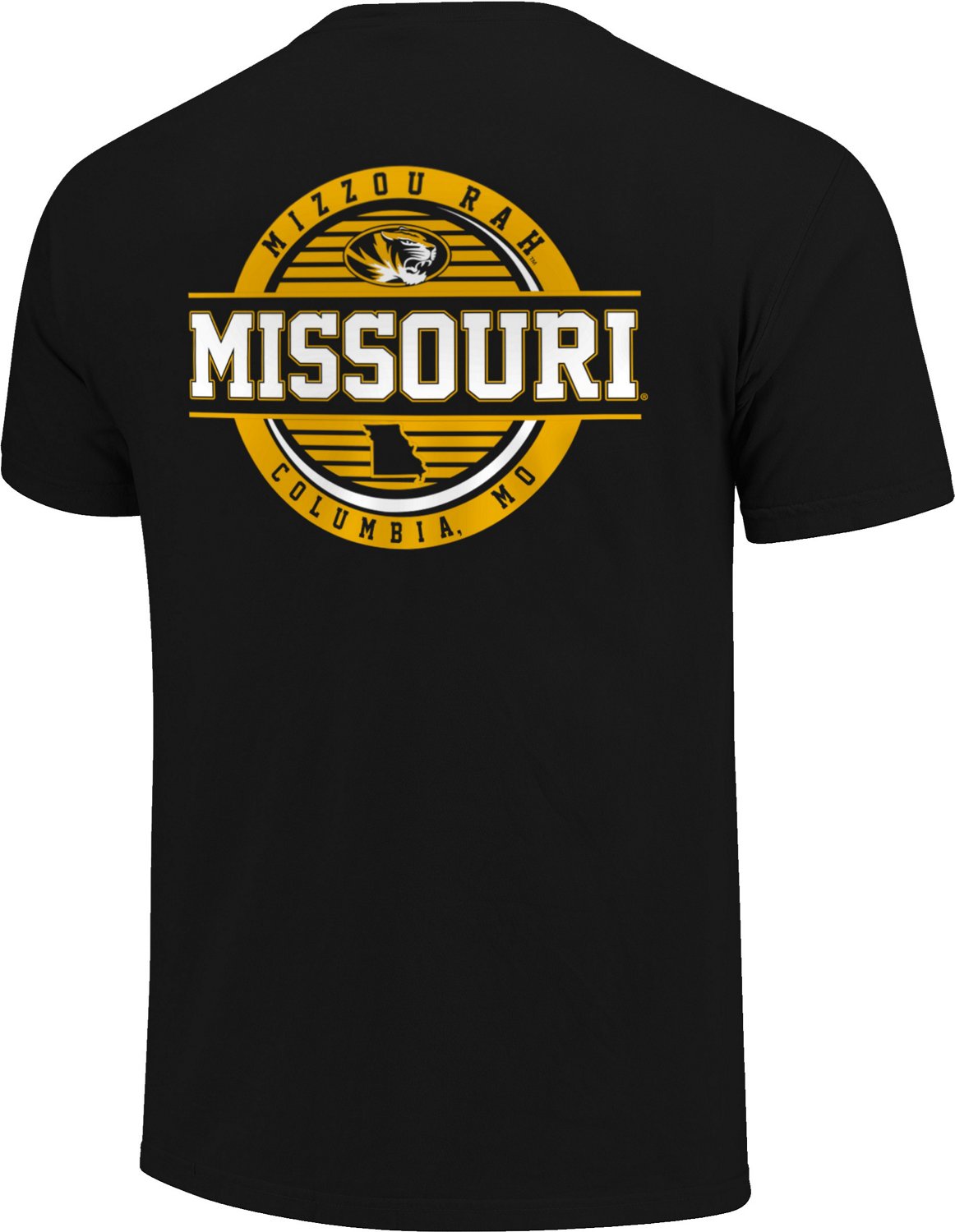 Image One Men's University of Missouri Comfort Color Striped Stamp Short Sleeve T-shirt - view number 2