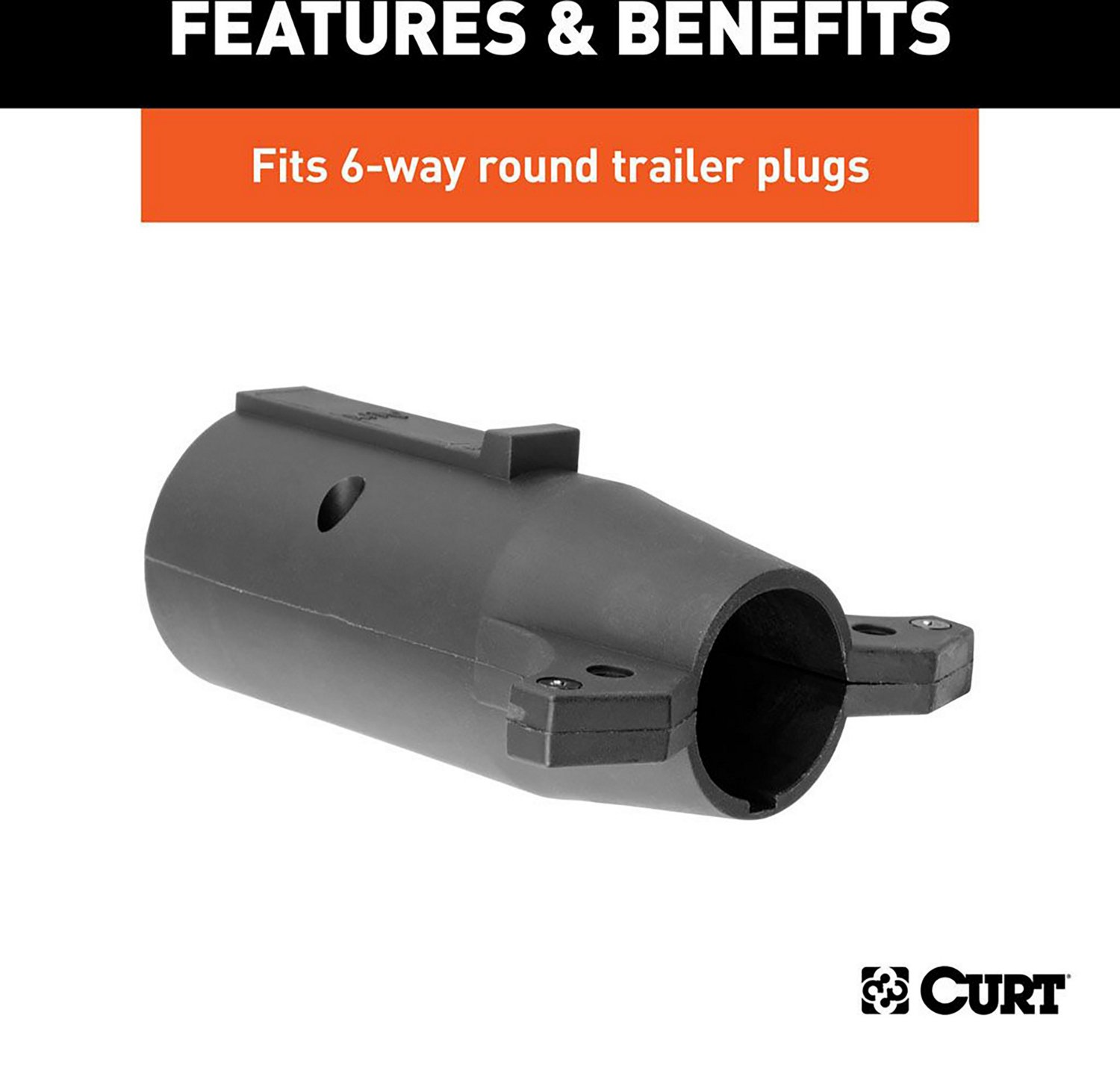 CURT 7-Way to 6-Way RV Style Flat Connector Adapter                                                                              - view number 5