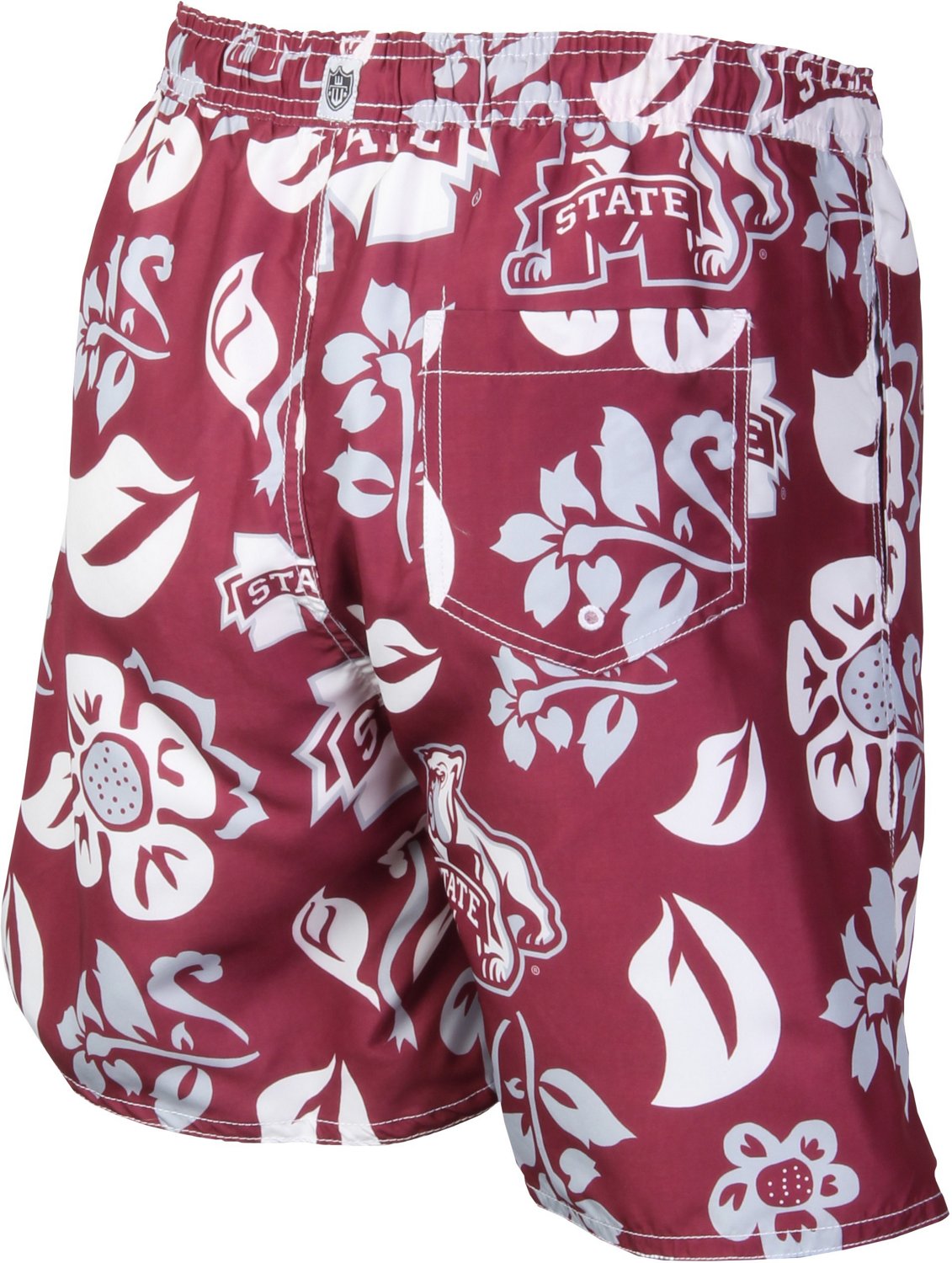 Wes and Willy Men's Mississippi State University Floral Swim Trunks  - view number 2