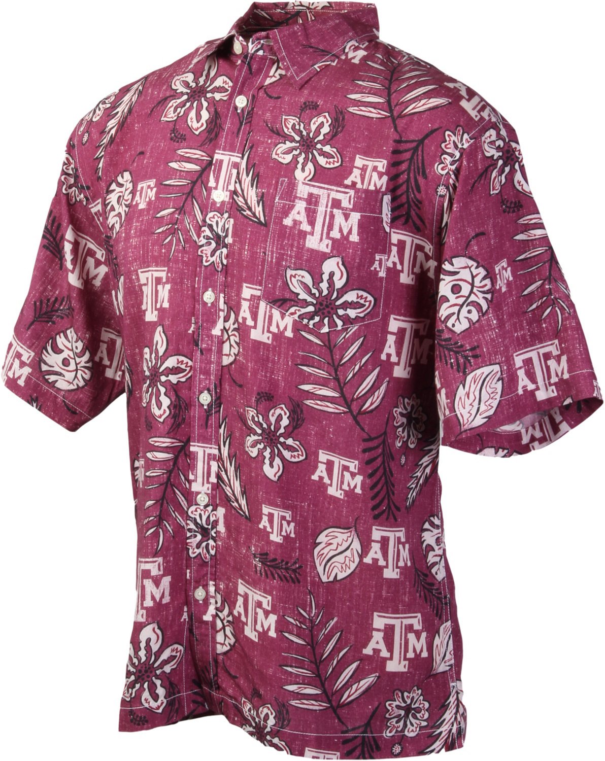 Wes and Willy Men's Texas A&M University Vintage Floral Button Down Shirt                                                        - view number 1