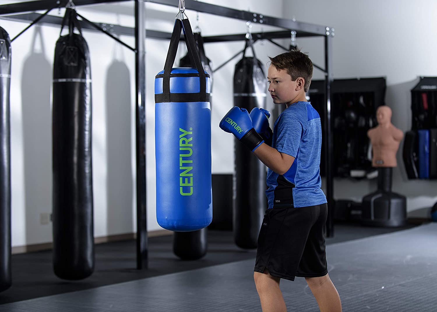 Century Youth Vinyl Heavy Bag and MMA Glove Set