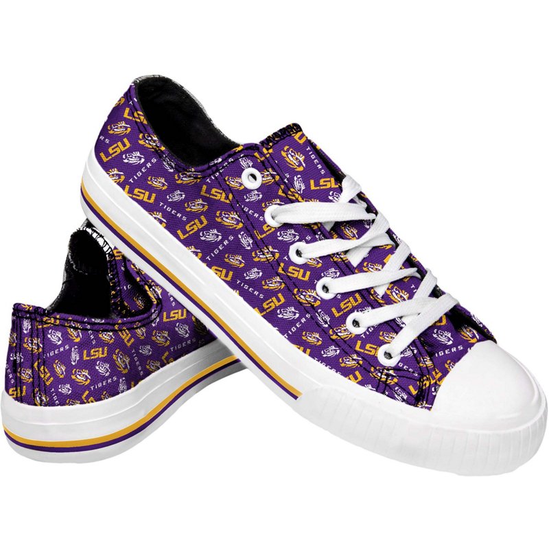 FOCO Women's Louisiana State University Repeat Print Low Top Shoes Purple, Medium - NCAA Novelty at Academy Sports