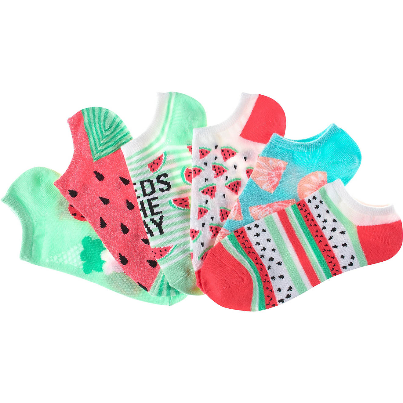 BCG Women's Watermelon No-Show Socks 6-Pack                                                                                      - view number 1
