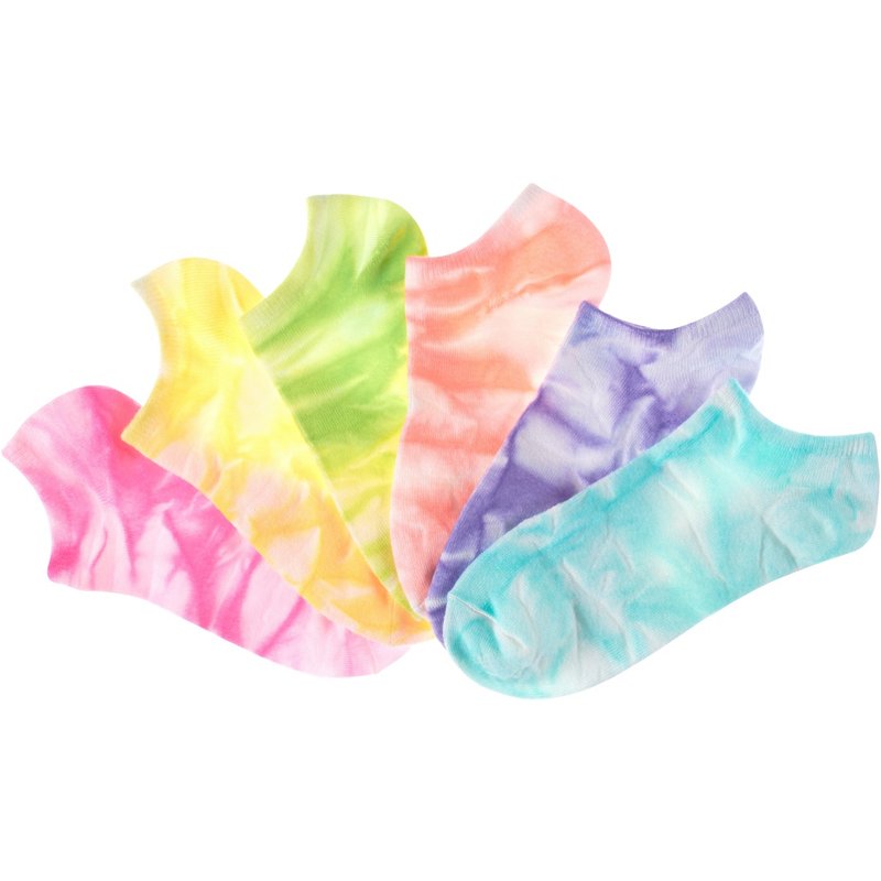 BCG Women's Tie-Dye No-Show Socks 6-Pack, Medium - Dress And Casual Socks at Academy Sports