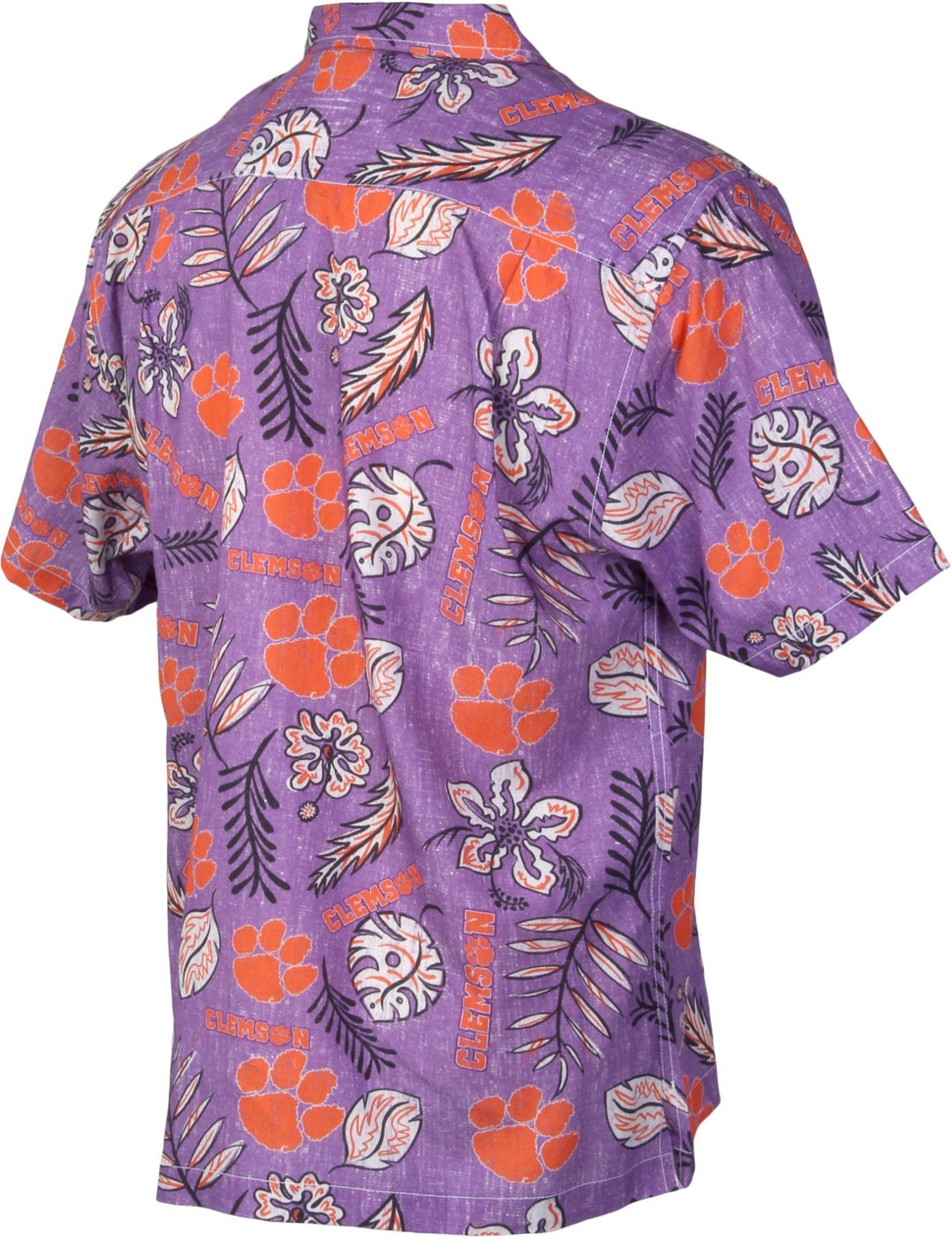 Wes and Willy Men's Clemson University Vintage Floral Button Down Shirt                                                          - view number 2