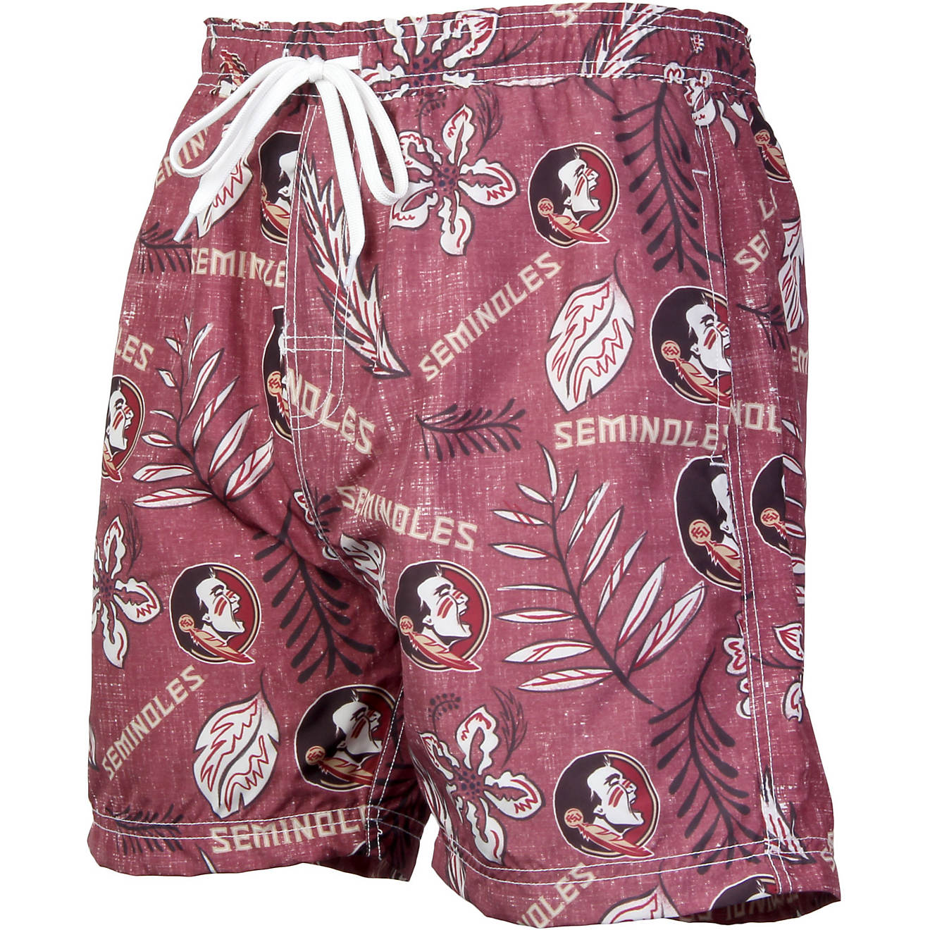 Wes and Willy Men's Florida State University Vintage Floral Swim Trunks                                                          - view number 1