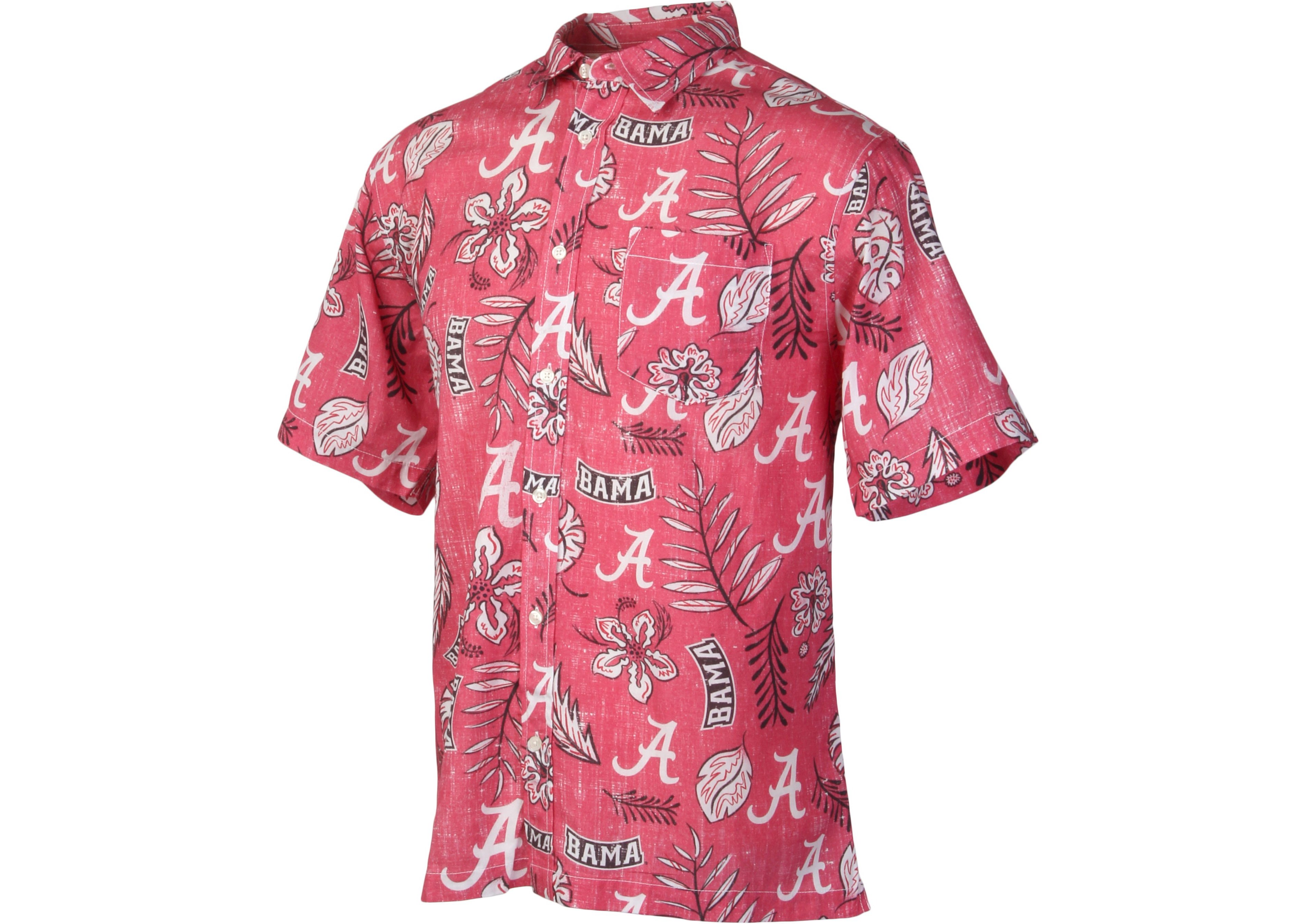 Wes and Willy Men's University of Alabama Vintage Floral Button Down Shirt