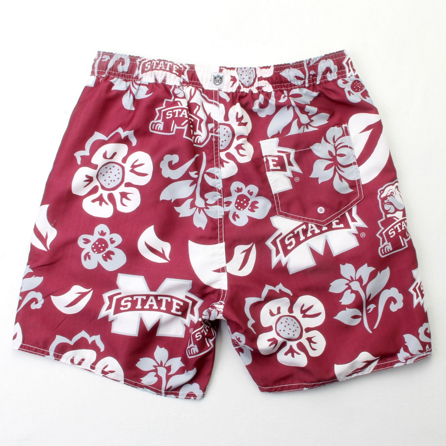 Wes and Willy Men's Mississippi State University Floral Swim Trunks  - view number 4
