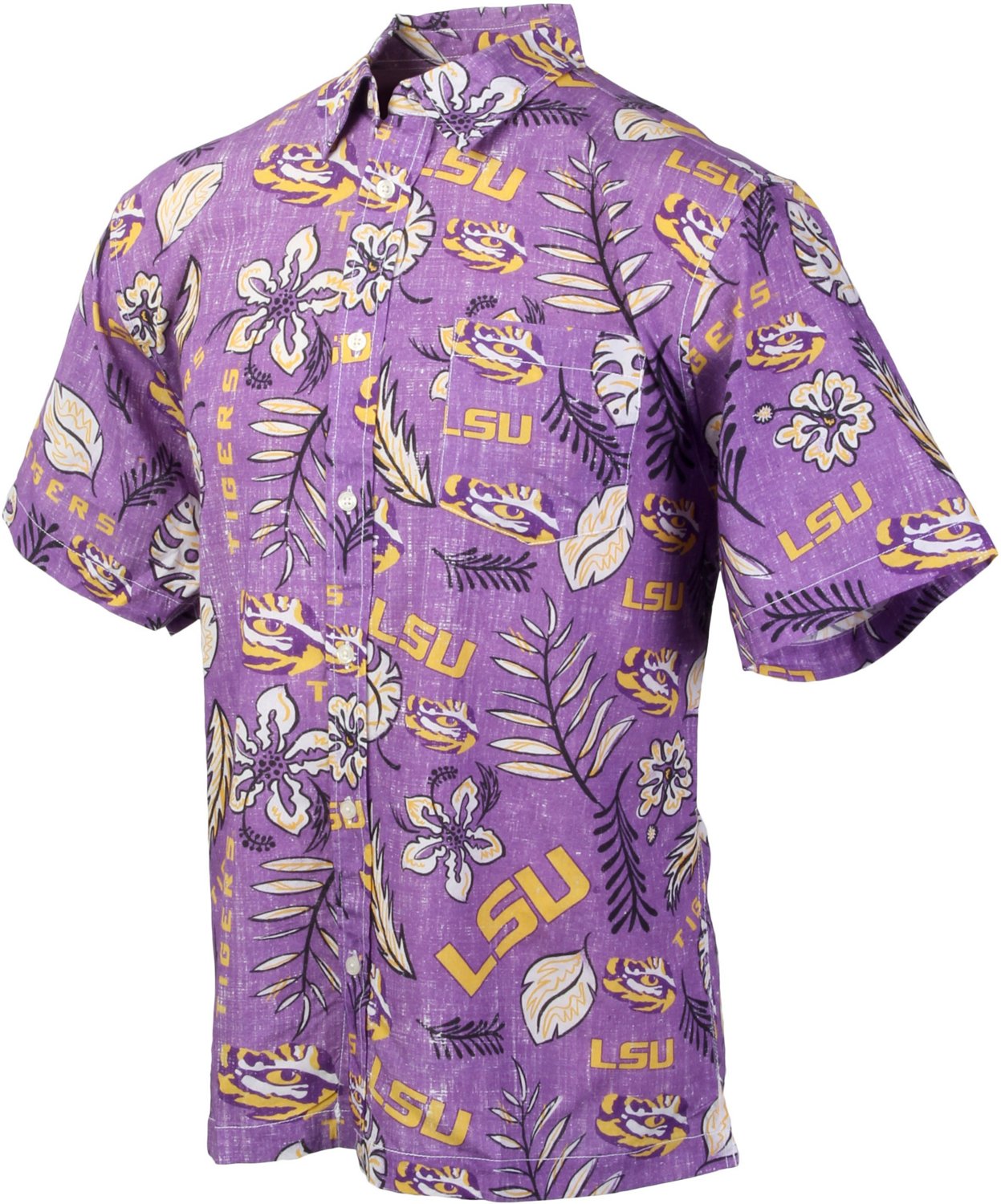 Wes and Willy Men's Louisiana State University Vintage Floral Button ...