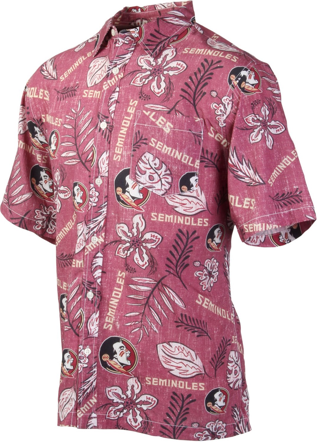 Wes and Willy Men's Florida State University Vintage Floral Button Down Shirt                                                    - view number 1