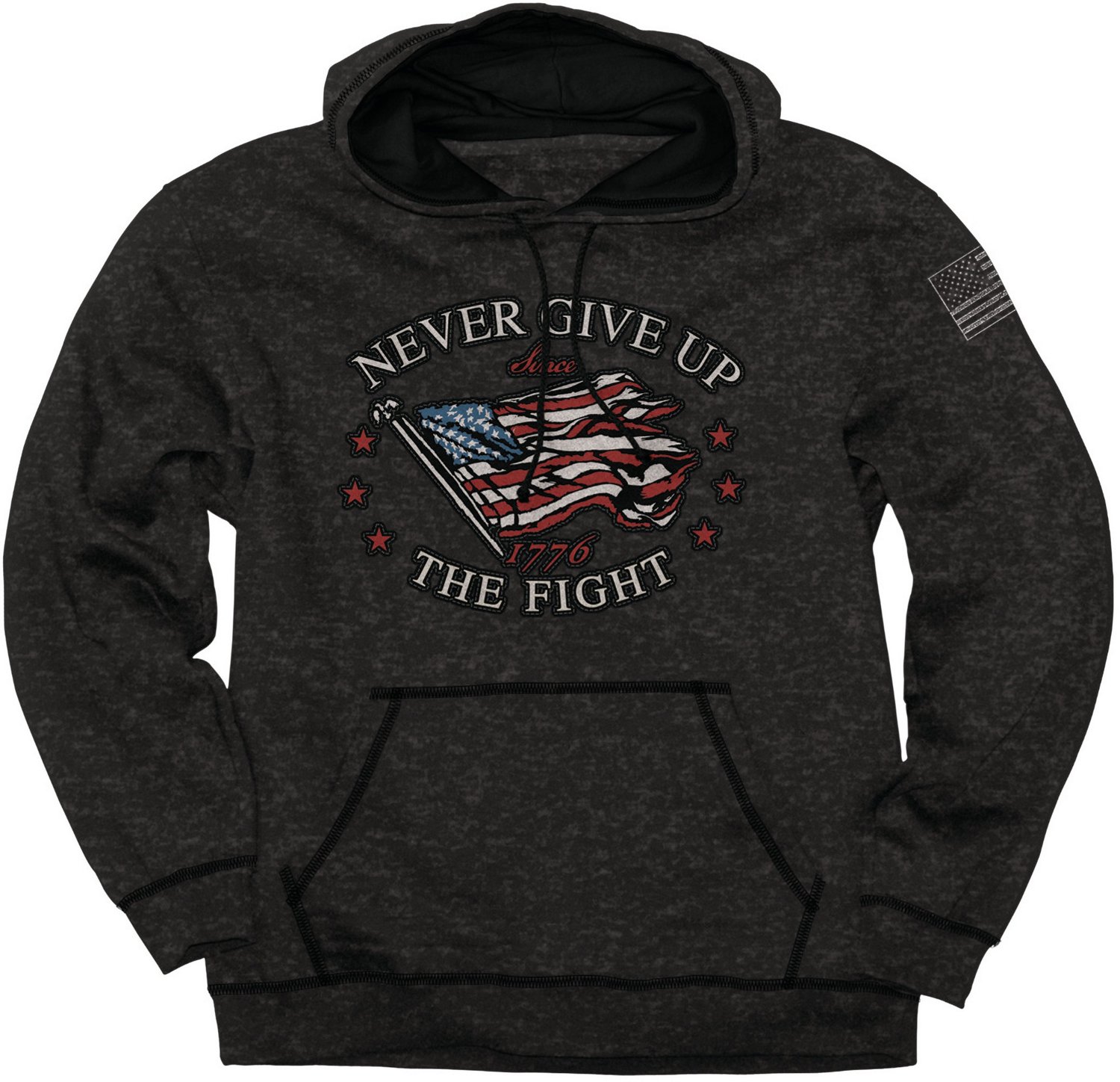 Buck Wear Men's Never Give Up Hoodie Sweatshirt